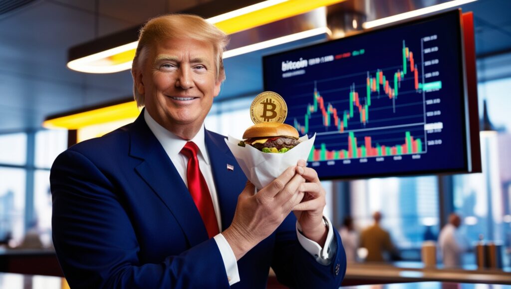 Trump purchase burger with bitcoin